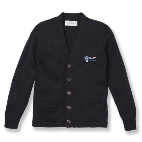V-Neck Cardigan Sweater with embroidered logo [PA811-1001/MCO-NAVY]