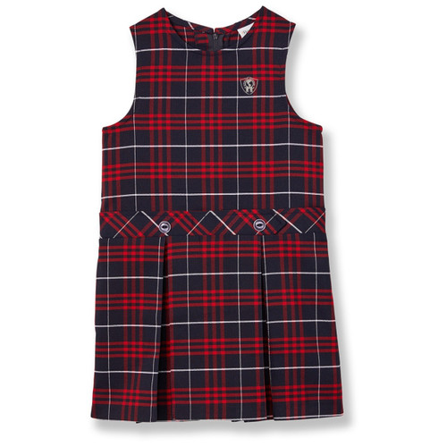 Drop Waist Jumper with embroidered logo [TX165-94-37/SI-NV/RED]