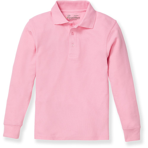 Long Sleeve Polo Shirt with embroidered logo [MD219-KNIT/CCA-PINK]