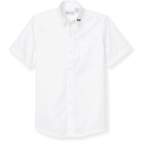 Short Sleeve Oxford Shirt with embroidered logo [PA511-OX-S AW-WHITE]