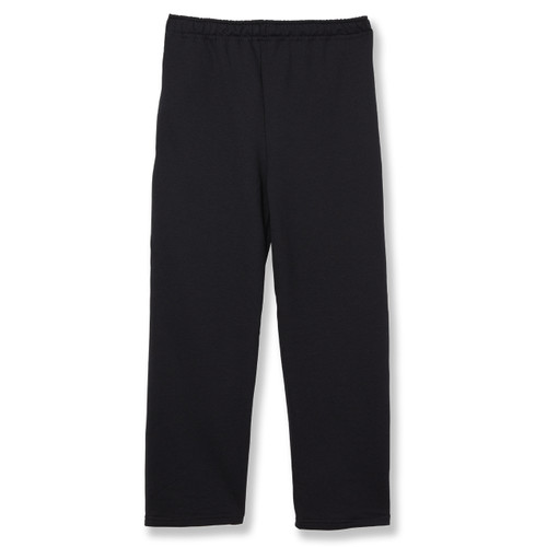 Open Bottom Sweatpants with heat transferred logo [DC034-974-BLACK]