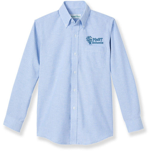 Long Sleeve Oxford Shirt with embroidered logo [PA811-OX-L MCP-BLUE]