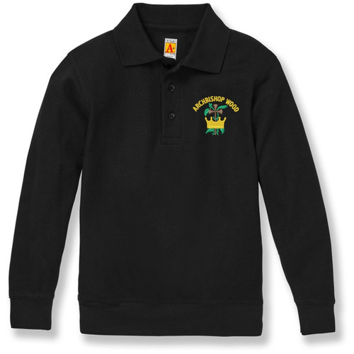 Long Sleeve Banded Bottom Polo Shirt with embroidered logo [PA511-9717/AW-BLACK]