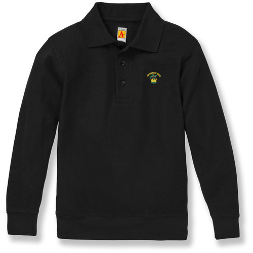 Long Sleeve Banded Bottom Polo Shirt with embroidered logo [PA511-9717/AW-BLACK]