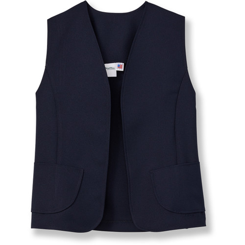 Long Line Bolero Vest without Buttons with school emblem [NY805-26-8/ATC-NAVY]