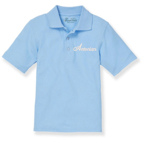 Short Sleeve Polo Shirt with embroidered logo [TX044-KNIT-ATX-BLUE]