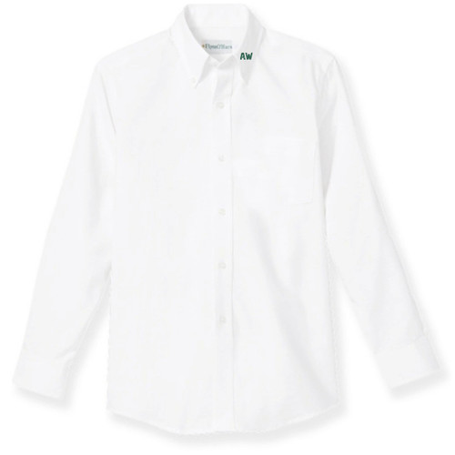 Long Sleeve Oxford Shirt with embroidered logo [PA511-OX-L AW-WHITE]