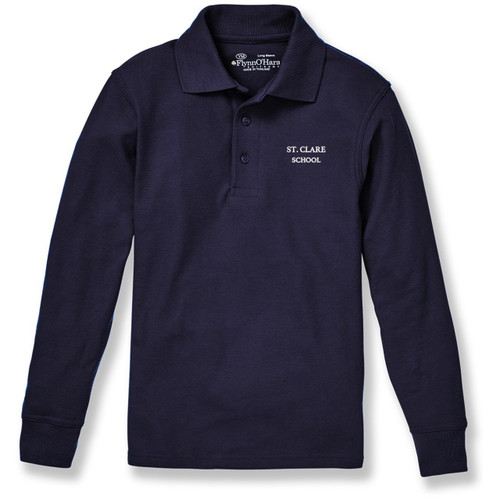 Long Sleeve Polo Shirt with embroidered logo [NY611-KNIT/CLR-DK NAVY]