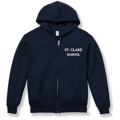 Full-Zip Hooded Sweatshirt with embroidered logo [NY611-993-CLR-NAVY]