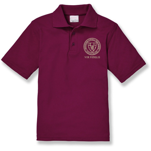 Short Sleeve Polo Shirt with embroidered logo [NY617-KNIT-MOF-MAROON]