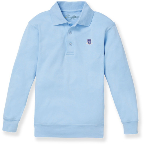 Long Sleeve Banded Bottom Polo Shirt with embroidered logo [PA264-9617/PHB-BLUE]