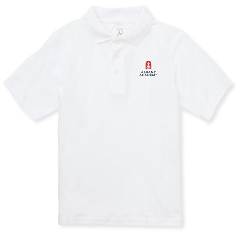 Short Sleeve Heavy-weight Polo Shirt with embroidered logo [NY057-8439-AAG-WHITE]