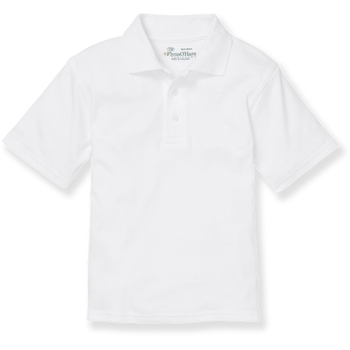 Short Sleeve Heavy-weight Polo Shirt with embroidered logo [NY057-8439-AAG-WHITE]