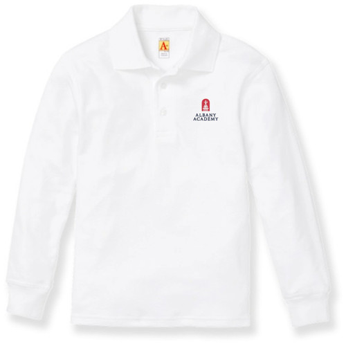 Long Sleeve Heavyweight Polo Shirt with embroidered logo [NY057-8539/AAG-WHITE]