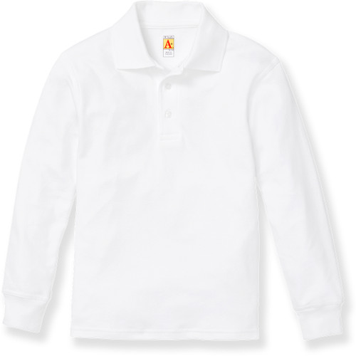 Long Sleeve Heavyweight Polo Shirt with embroidered logo [NY057-8539/AAG-WHITE]