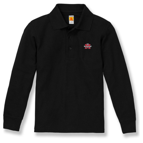 Long Sleeve Polo Shirt with embroidered logo [NY657-KNIT/MCC-BLACK