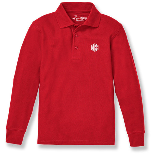 Long Sleeve Polo Shirt with embroidered logo [TX015-KNIT/WWC-RED]
