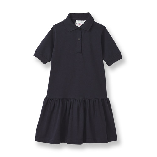 Short Sleeve Jersey Knit Dress with heat transferred logo [MD191-7737-DK NAVY]