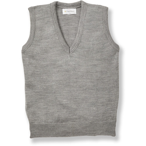 V-Neck Sweater Vest with embroidered logo [GA047-6600-HE GREY]