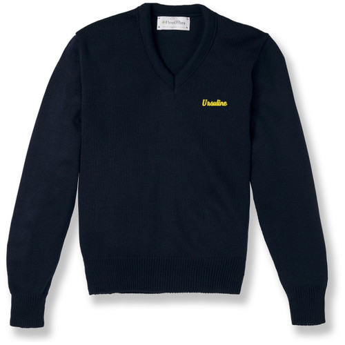 V-Neck Pullover Sweater with embroidered logo [NY251-6500/UHS-NAVY]