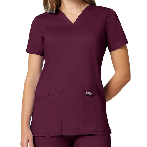 Women's Proflex V-Neck Top with embroidered logo [NY504-4160/INS-WINE]