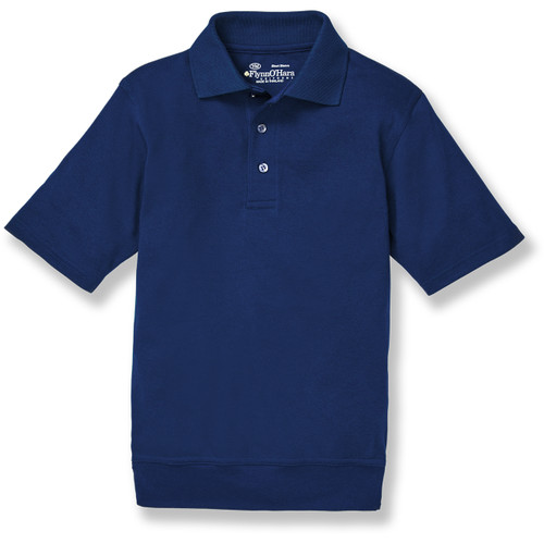 Short Sleeve Banded Bottom Polo Shirt with embroidered logo [MD028-9611-NAVY]