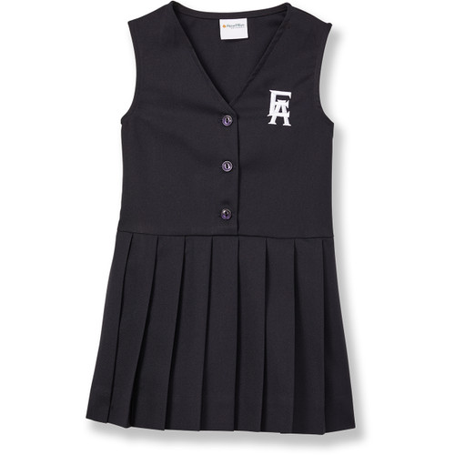 Pleated Button-front Jumper with embroidered logo [PA037-93-99EAM-NAVY]