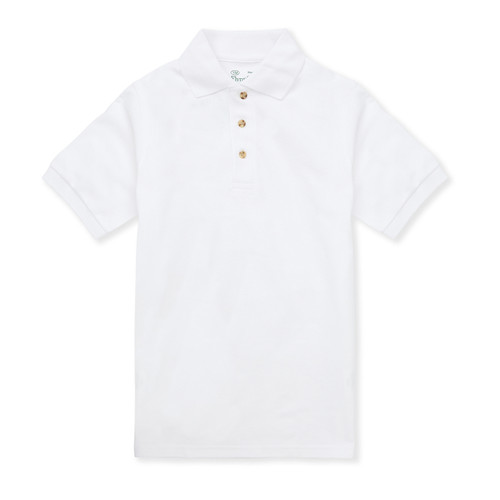 Short Sleeve Cotton Polo Shirt with embroidered logo [NJ065-5011-WHITE]