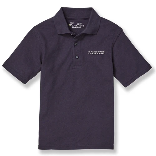 Short Sleeve Polo Shirt with embroidered logo [NY460-KNIT-FA-DK NAVY]