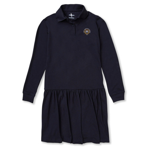 Long Sleeve Jersey Knit Dress with embroidered logo [NC040-7637/CCY-DK NAVY]