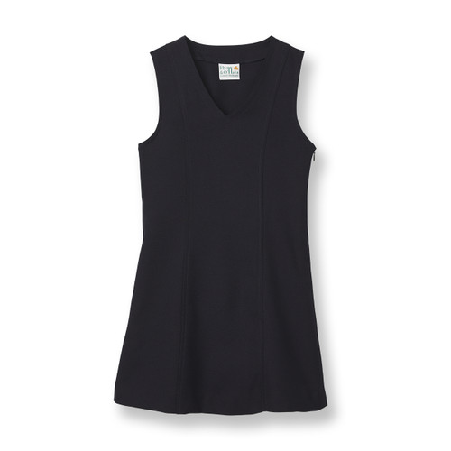 Princess Seam Aline V-Neck Jumper with school emblem [PA518-58-R6CEC-NAVY]