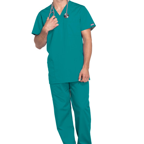 3 Pocket Unisex Top with embroidered logo [MD171-4876/CST-TEAL]