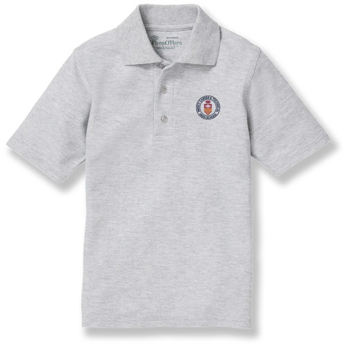 Short Sleeve Polo Shirt with embroidered logo [PA080-KNIT-CTP-ASH]