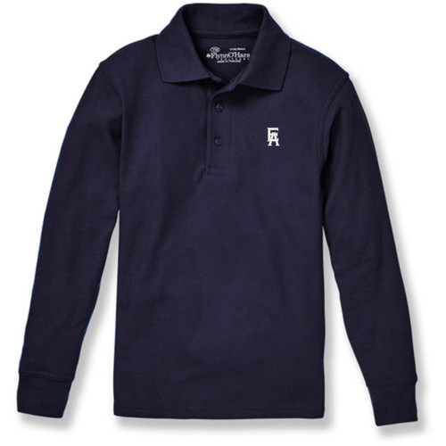 Long Sleeve Polo Shirt with embroidered logo [PA037-KNIT/EA-DK NAVY]
