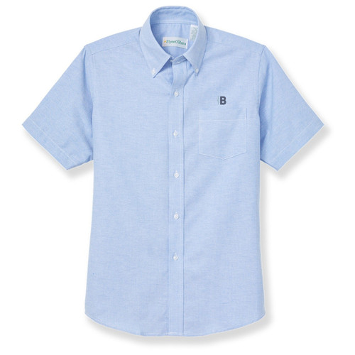 Short Sleeve Oxford Shirt with embroidered logo [NY463-OX-S BOL-BLUE]