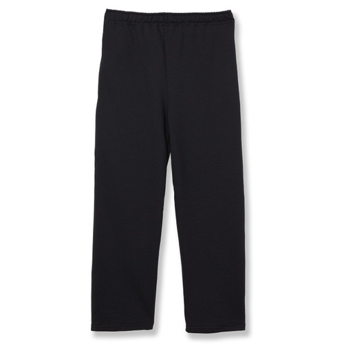 Open Bottom Sweatpants with heat transferred logo [NY644-974-BLACK]