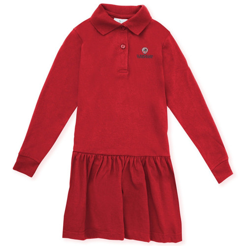 Long Sleeve Jersey Knit Dress with embroidered logo [TX016-7637/ROL-RED]