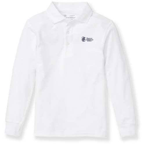 Long Sleeve Polo Shirt with embroidered logo [VA048-KNIT/TCF-WHITE]