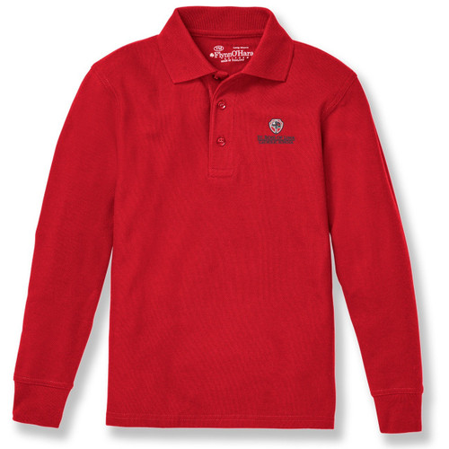 Long Sleeve Polo Shirt with embroidered logo [TX016-KNIT/ROL-RED]