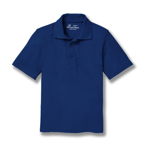 Short Sleeve Polo Shirt with embroidered logo [NY082-KNIT-LVL-NAVY]