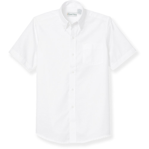 Short Sleeve Oxford Shirt with embroidered logo [TX016-OX-S ROL-WHITE]