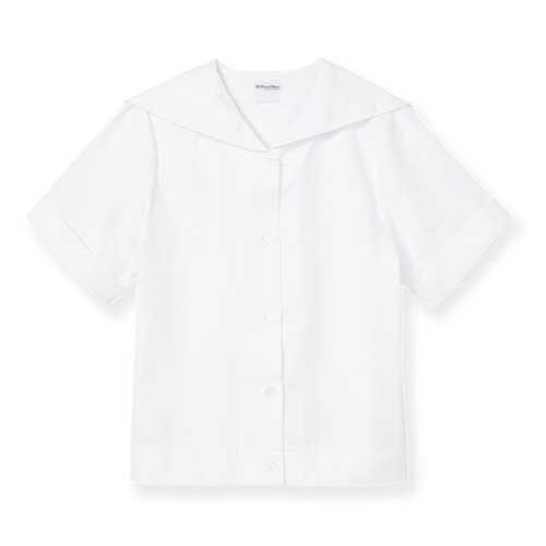 Middy Blouse with embroidered logo [TX013-5522/HSC-WHITE]