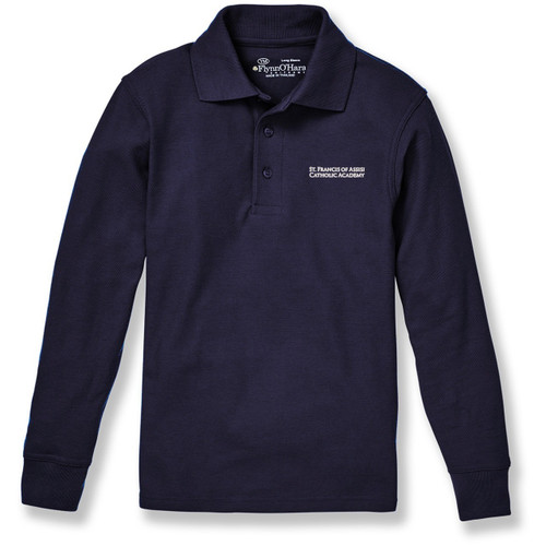 Long Sleeve Polo Shirt with embroidered logo [NY460-KNIT/FA-DK NAVY]