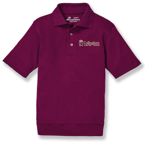 Short Sleeve Banded Bottom Polo Shirt with embroidered logo [PA002-9611-CCW-MAROON]