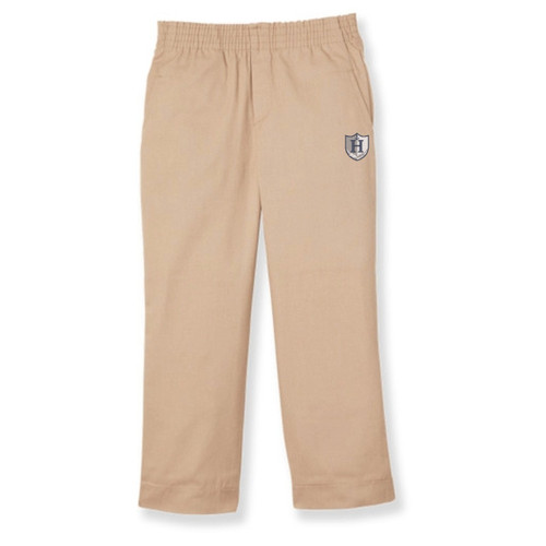 Pull-On Elastic Waist Pants with embroidered logo [CT006-PULL ONC-KHAKI]