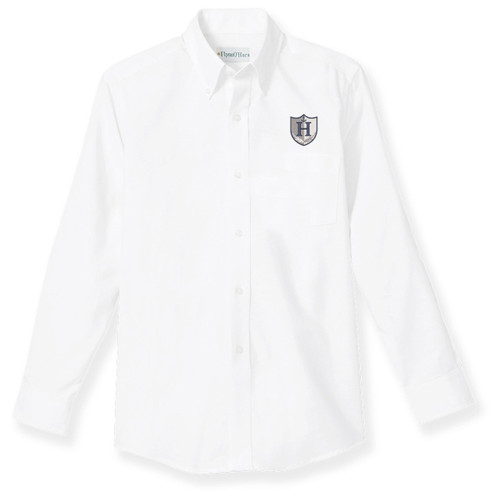 Long Sleeve Oxford Shirt with embroidered logo [CT006-OX-L CT6-WHITE]