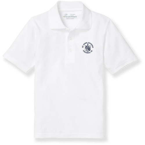 Short Sleeve Polo Shirt with embroidered logo [NJ037-KNIT-JVC-WHITE]
