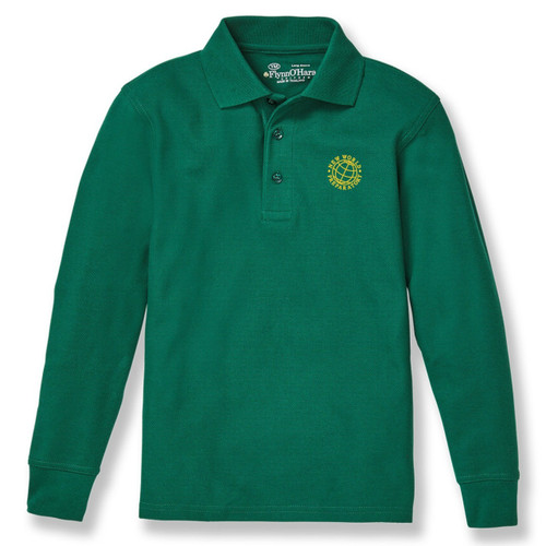 Long Sleeve Polo Shirt with embroidered logo [NY186-KNIT/NWP-HUNTER]