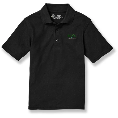 Short Sleeve Polo Shirt with embroidered logo [NC021-KNIT-SWS-BLACK]