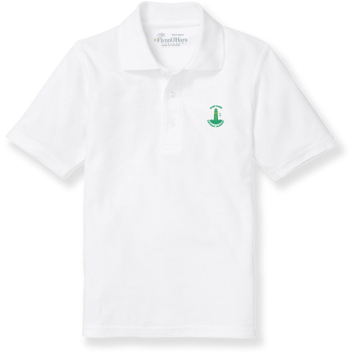 Short Sleeve Polo Shirt with embroidered logo [NY173-KNIT-MAK-WHITE]